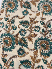 Beautiful Hand Block Printed Fabric, Cotton Fabric, Indian Fabric, fabric by yard, Block Printed Cotton womens clothing - Rohiyaan